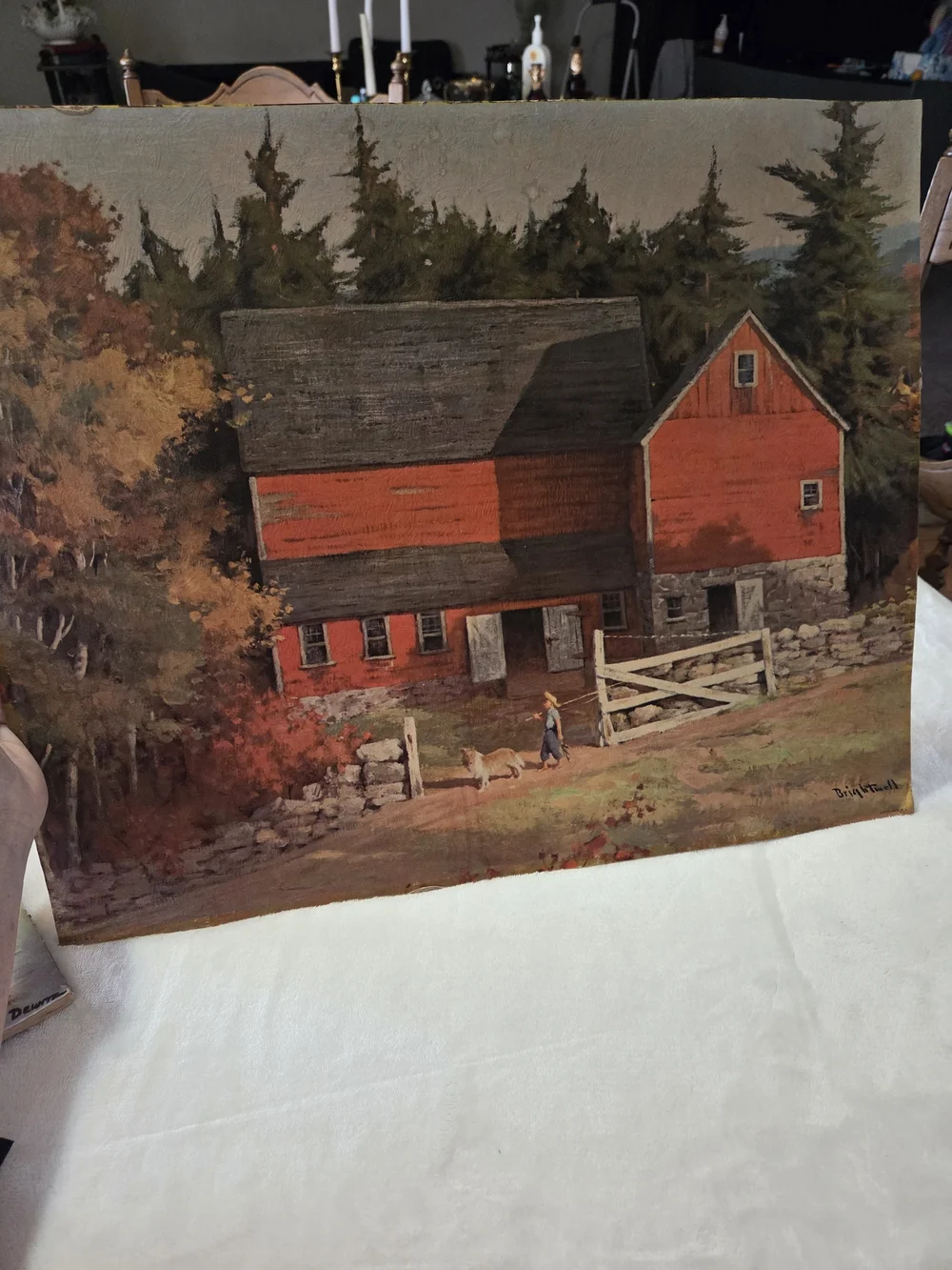 Lithograph Prints Red Barns, Red Barn Magazine, E Thomas, Brightwell